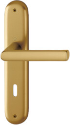 Hamburg - Komplet klamek na długim szyldzie, kolor stare złoto F4