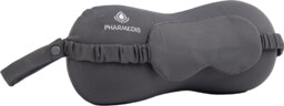 Poduszka podróżna z opaską na oczy - pianka Premium z pamięcią kształtu, poręczny uchwyt (Pharmedis 2in1 Travel Mask and Pillow)