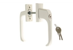 Klamka balkonowa z kluczykiem 15621 (do grubości drzwi 65-70mm), biała (45-21-236-15621)