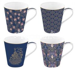 KUBKI PORCELANOWE - COFFEEMANIA PEACOCK paw - KPL. 4 Szt. 128 PECK