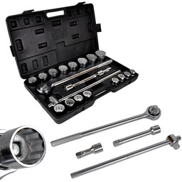 Klucze nasadowe 3/4" 12-kątne zestaw 21el tir