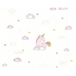 Tapeta UNICORN biała 36158-1 Jednorożce