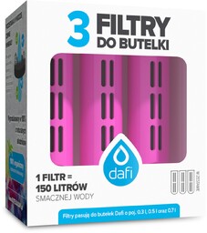 ZESTAW 3 filtry do butelki filtrującej Dafi SOFT i SOLID flamingowy