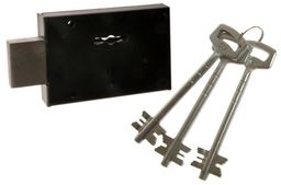 Zamek 2-piórowy nakładany do drzwi metalowych Metalplast-Częstochowa, czarny