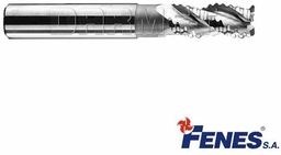 FENES Frez trzpieniowy do obróbki zgrubnej metali lekkich 20 mm 4-ostrzowy krótki walcowo-czołowy chwyt walcowy DIN844-A K-M-WR HSS-E 0641-512-104-665