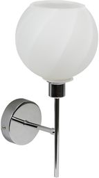 Candellux RAUL 21-72191 kinkiet lampa ścienna klosz szklany biały 1X40W E14 chrom 15cm