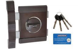 Zamek nawierzchniowy Gerda TYTAN ZX brąz, bez elementów mocujących, 4 klucze, atest klasa C, lewy