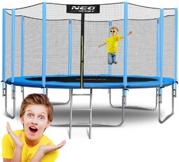 Trampolina ogrodowa 15ft/465cm z siatką zewnętrzną i drabinką Neo-Sport