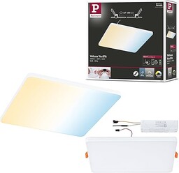 Paulmann 79959 panel LED panel wpuszczany Veluna VariFit Edge 200x200mm kwadr. sterowanie św. białym Tunable White Biały tw. sztuczne opr. sufitowa