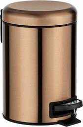 Wenko Leman kosz na śmieci z pedałem metaliczna miedź, 3 l, kosz na śmieci z funkcją Anti-Fingerprint, pojemność: 3 l, stal nierdzewna, 17 x 25 x 22,5 cm, miedziany