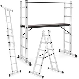 Rusztowanie aluminiowe drabinowe podest roboczy aluminiowy HIGHER 2x6 drabina 3w1 drabino-rusztowanie pomost