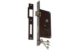 Zamek wpuszczany bramowy 90/63,5 n/klucz lakier lewy