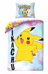 Pościel dziecięca Pokemon 140x200 Halantex 100% bawełna Pikachu