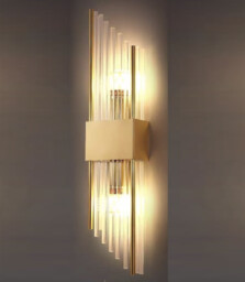 Slash - Mały Kinkiet Kryształowy 35cm, 2x G9, Moziądz, Złoty