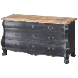 Komoda Lawrence 160x50x85 old black & natural, 160 x 50 x 85 cm