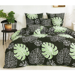 Pościel 160x200 Dwustronna Bawełna Satynowa Collection World Liście