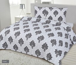 Matex Pościel flanelowa 140x200 F-63A glamour styl biały szary