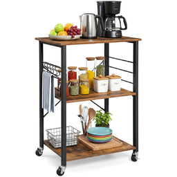 Regał Mobilny Na Kółkach Szafka Półka Wózek Stolik Kuchenny Loftowy 3 Półki