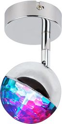 Candellux PARTY 91-67753 kinkiet lampa ścienna dyskotekowy efekt 1X3W LED RGB główka okrągła chrom 15cm