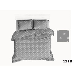 Extrapościel Pościel bawełniana 150x200 R121 szara serca serduszka białe 275D 1 poszewka 50x60