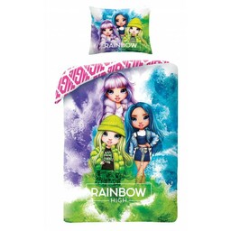 Halantex Pościel bawełniana 140x200 Rainbow High lalki poszewka 70x90 Kids 12
