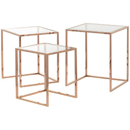 Komplet stolików Rush rose gold, 45 x 45 x 55 cm