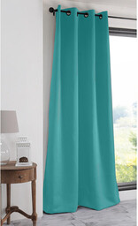 Stof Zasłona zaciemniająca blackout NOTTE turkusowa 135 x 250 cm
