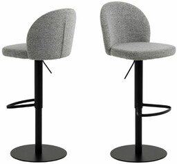 Hoker do kuchni Patricia, obrotowy, jadalni, tapicerowany, szary, boucle