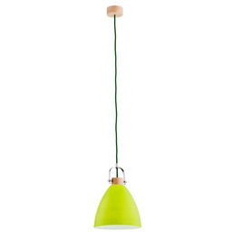 Lampa wisząca zwis HERMINA zielony/drewno śr. 22cm