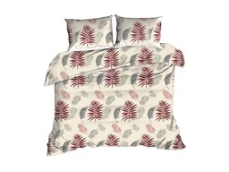 Darymex Pościel z kory 160x200 liście beżowa bordowa 1640N