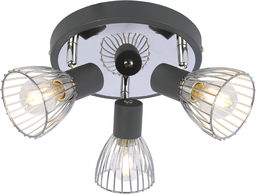Candellux MODO 98-61546 plafon lampa sufitowa regulacja klosza 3X40W E14 czarny+chrom 33cm