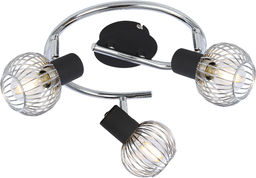 Candellux OSLO 98-61867 plafon lampa sufitowa czarny+chrom regulacja klosza 3X40W E14 42cm