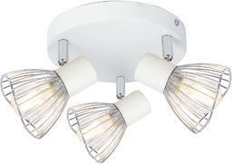 Candellux FLY 98-61980 plafon lampa sufitowa biały+chrom regulacja klosza 3X40W E14 33cm