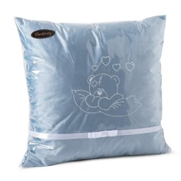 Eurofirany Poduszka dekoracyjna T/0492 Meklanie miś poszewka dekoracyjna 40x40 morska + wkład