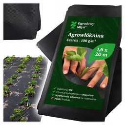 Agrowłóknina Agrotkanina 100g 1,6m x 20m Gruba Mocna Uv Dla Warzyw Krzewów