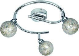 Candellux KALEIDOSCOPE 98-61577 plafon lampa sufitowa spirala 3X4W LED G9 chrom gwiazdki 45cm