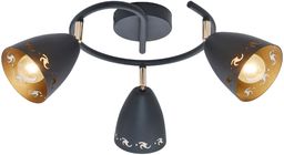 Candellux COTY 98-67180 plafon lampa sufitowa czarna spirala metalowy klosz 3X40W E14 49cm