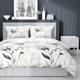 Pościel z satyny bawełnianej w kwiaty SJB-567