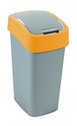 CURVER Kosz na śmieci FLIP BIN 50 l Srebrny/pomarańczowy