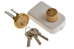 Zamek wierzchni dwubębenkowy LOB TB52 biały