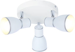 Candellux FIDO 98-63397 plafon lampa sufitowa biała metalowy klosz biały+chrom 3X40W E14 34cm