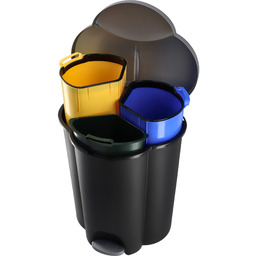 Kosz do segregacji odpadów Curver Trio 40L czarny