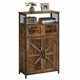 Komoda Kredens do Salonu Kuchni Rustykalny Brąz 108,5x30,5x66 CM Pojemny