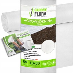 Agrowłóknina Biała Okryciowa 1,6x50m Zimowa Włóknina do Ochrony Roślin 50g