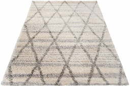 Profeos Nowoczesny kremowy dywan w długim włosiem B5-L87