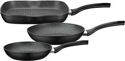 Gsw Gourmet Granit Zestaw Patelni, Aluminium, Czarny, 33x21 cm