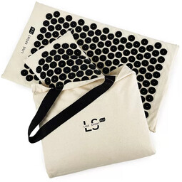 Line Sport ECO polska ekologiczna mata do akupresury z poduszką naturalna bawełna-czarny