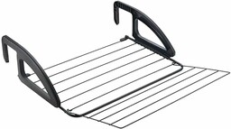 Metaltex Suszarka grzewcza i balkonowa, metalowa, czarna matowa, 62 x 61 x 17 cm