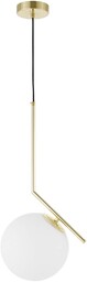 LAMPA WISZĄCA NOWOCZESNA ZŁOTO KLASYCZNE BIAŁA KULA SORENTO 20 LUMINA DECO
