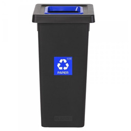 Plafor Sp. Z O.o Kosz do segregacji FIT BIN 75L czarny z niebieską ramką "PAPIER"